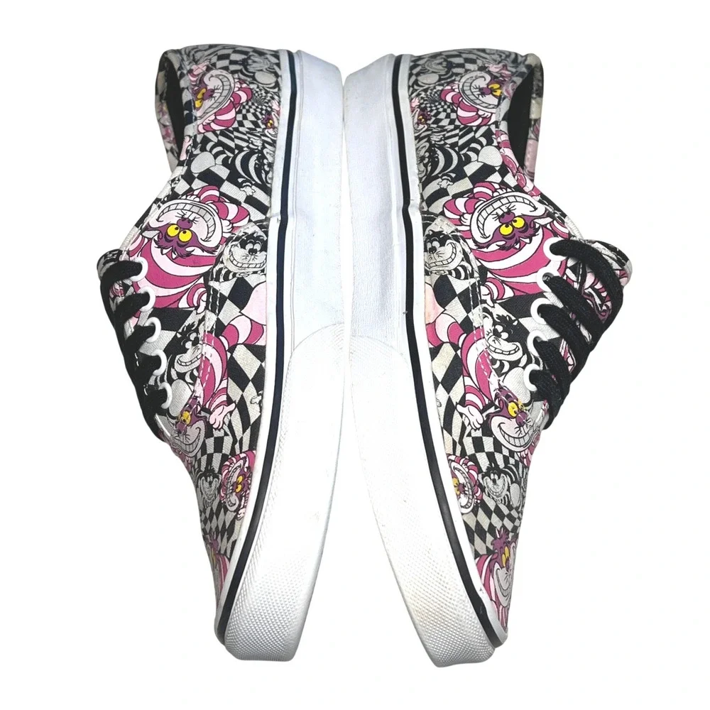 Vans Authentic Disney Cheshire Cat Women 10.5 Mens 9 Alice in Wonderland Checker
